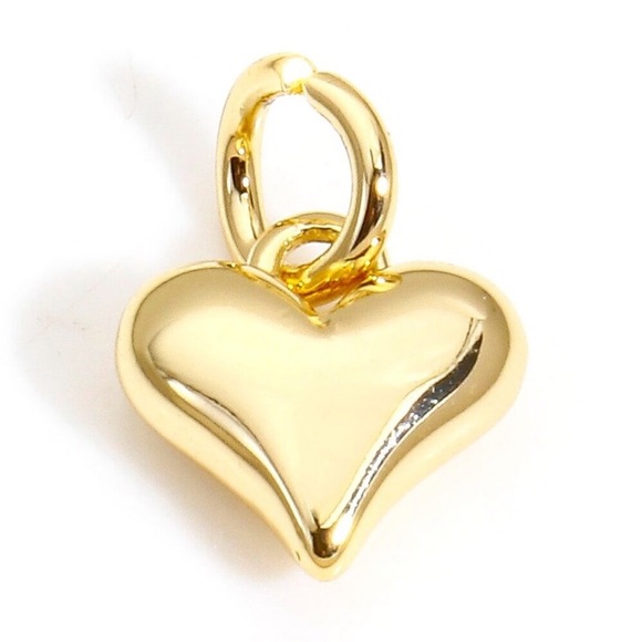 2/$30 NWT 14K Gold Plated Octagonal Hoop Earrings with Gold Plated Mini Hearts - Picture 7 of 10